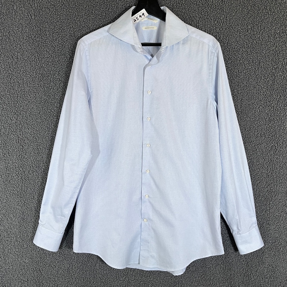 Suitsupply Egyptian Cotton Slim Button Up Dress Shirt - Men's Size 40 - Blue